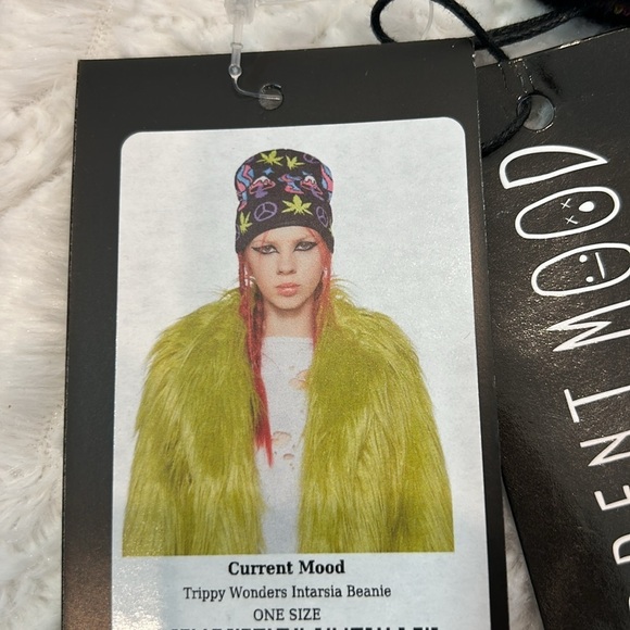 Current Mood Believe The Hype Neon Mushroom trippy beanie cap new w tag one size - Picture 2 of 6